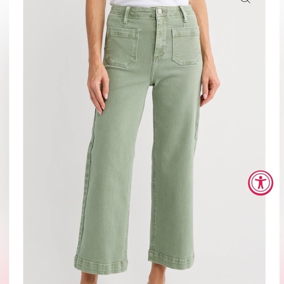 risen Denim - Risen Cropped Patch Pocket Olive Jeans